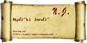 Nyéki Jenő névjegykártya