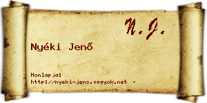 Nyéki Jenő névjegykártya