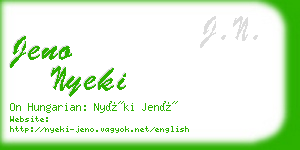 jeno nyeki business card
